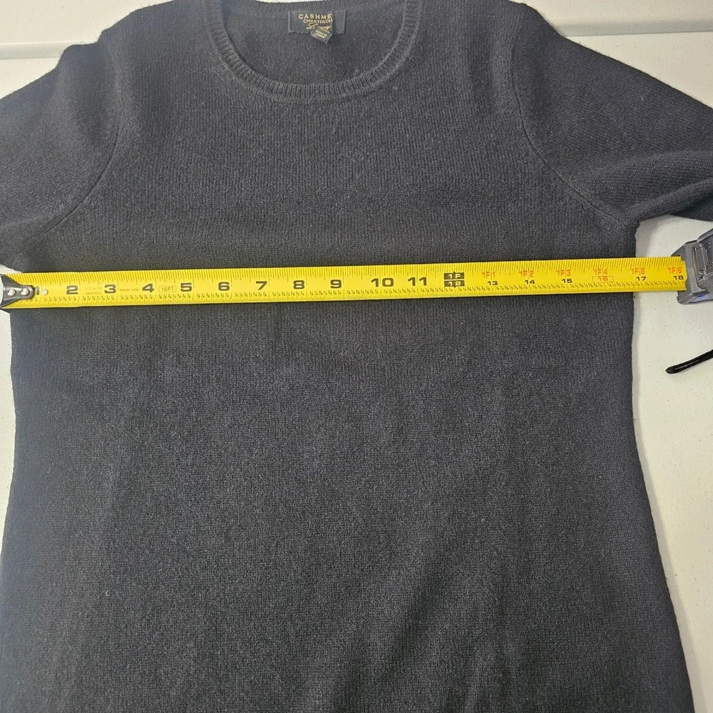 Charter Club Cashmere Sweater Small Black Quiet Luxury Classic Crewneck Office